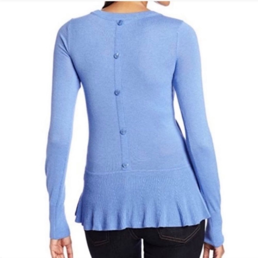 LIKE NEW Lilly Pulitzer - Wool Blend Peplum Blue Crew Neck Sweater Size Large
